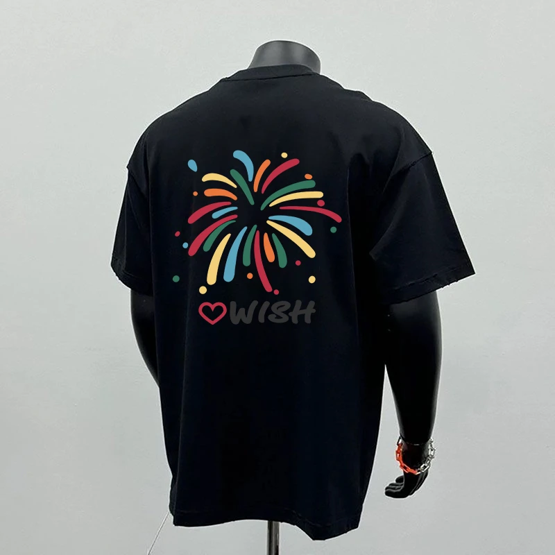 重磅不透原创设计宽松韩版潮流上衣2025新款男女同款纯棉短袖t恤