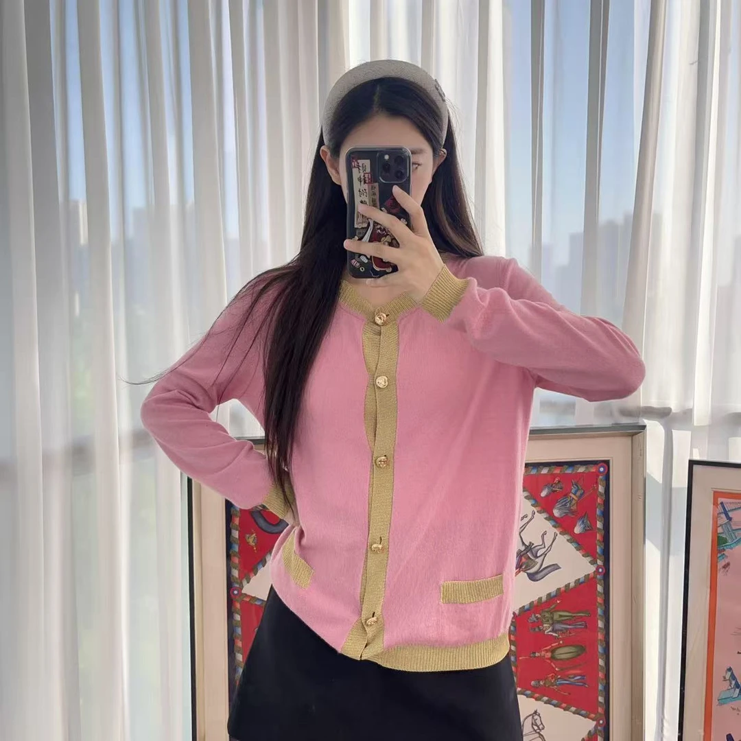 95新 GUCCI/古驰 长袖开衫粉色xl码/250519ZLP9M13