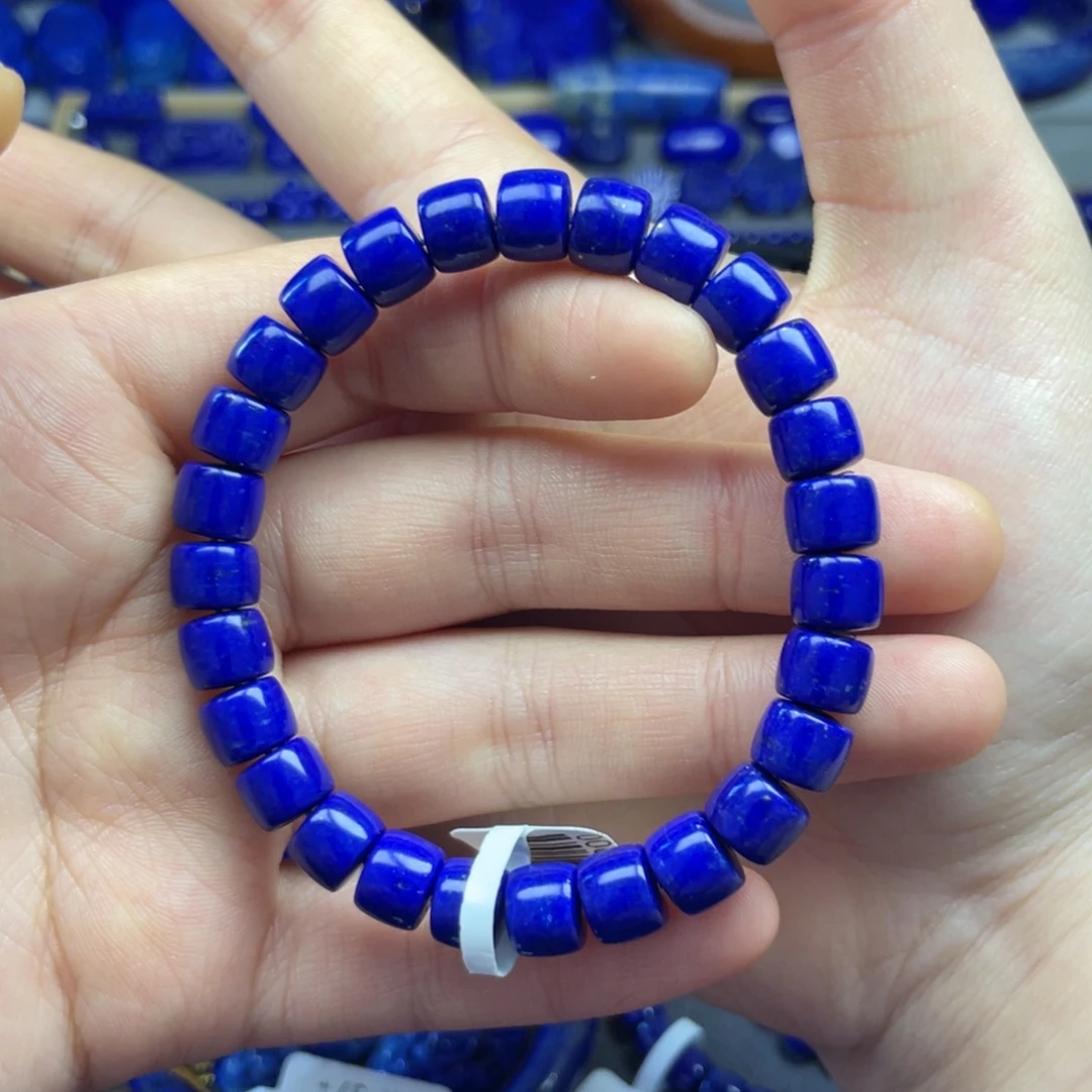 青金石未镶嵌直切手串8+