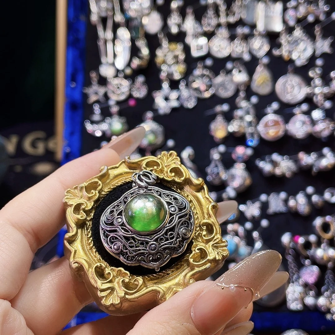 *****925银云母嘎乌盒吊坠