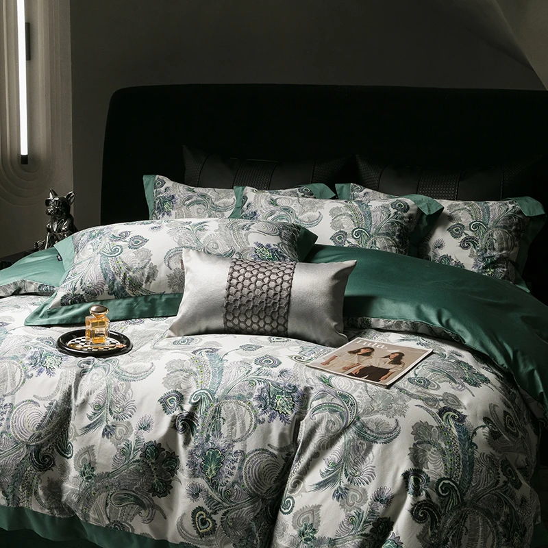 【尤迦】春夏新品100S澳棉数码印花黑金系列四件套