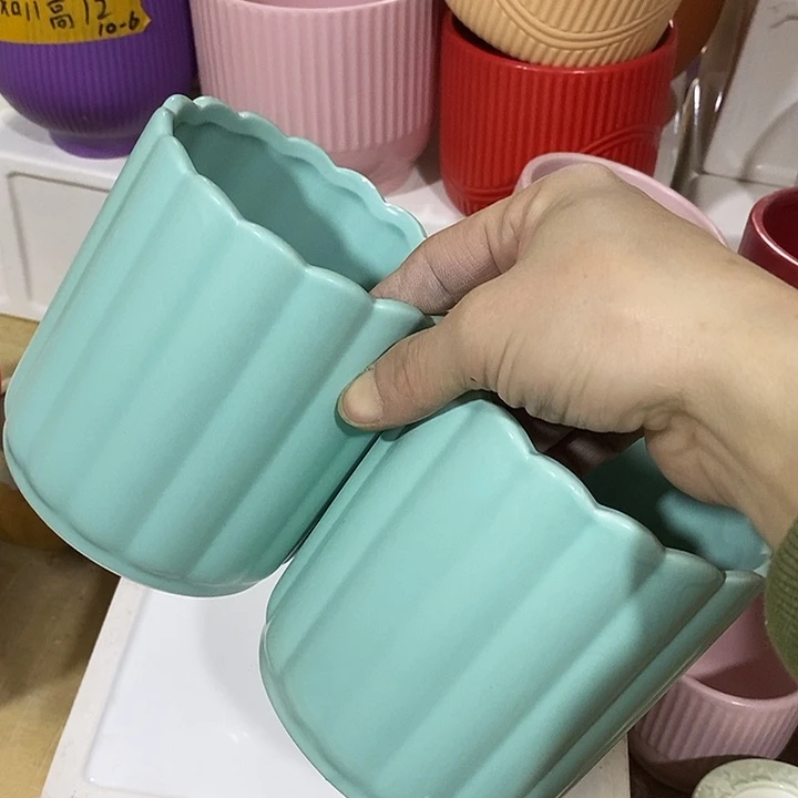 陶瓷花盆有孔 瑕疵介意勿拍