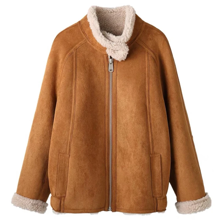 【球球专属】【预售】韩系百搭羊羔毛外套女冬保暖羊毛一体大衣240078