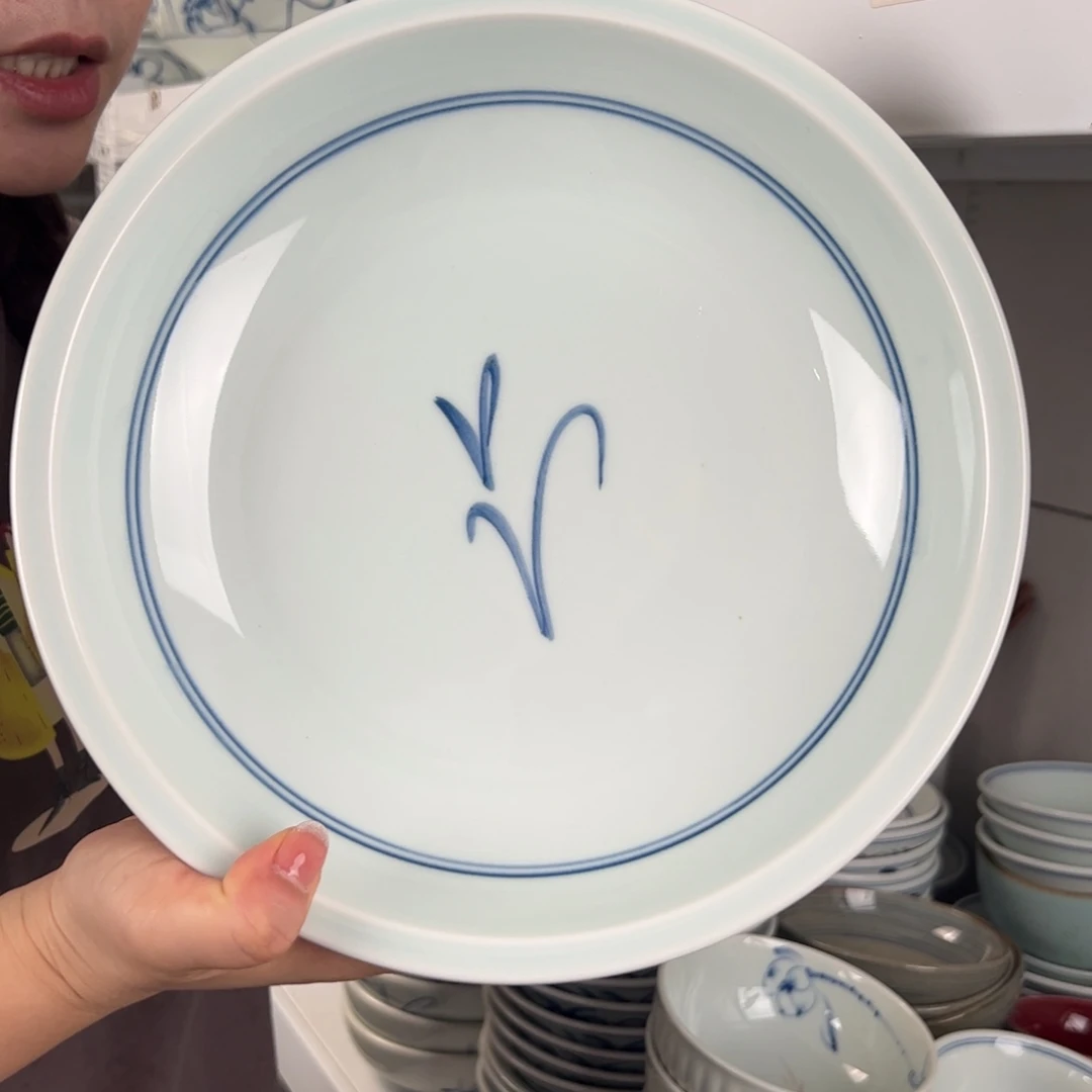 碗微瑕福利山茶花10寸宽边盘（单只装）