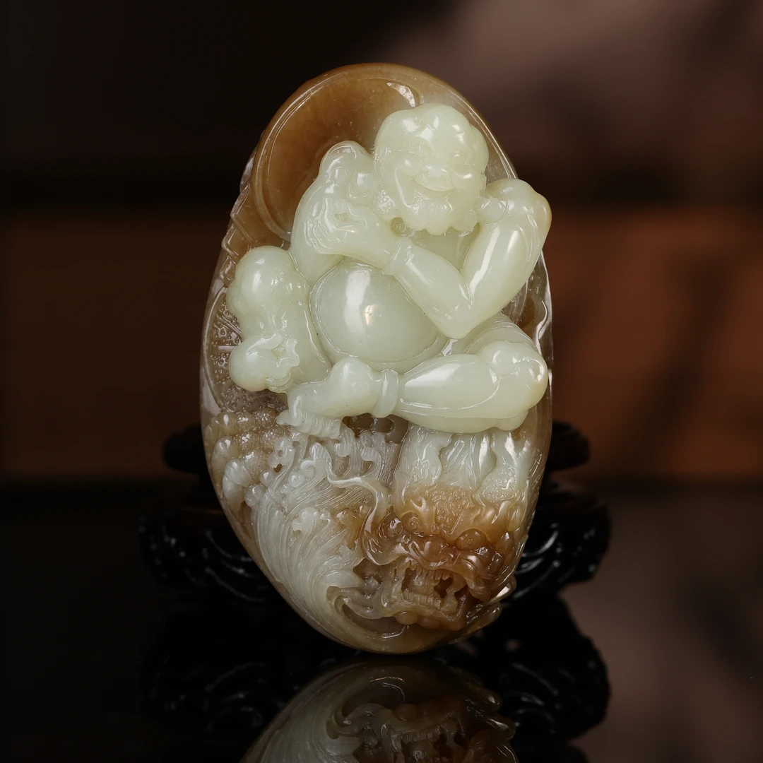 dx和田玉糖白玉降龙罗汉25110100994