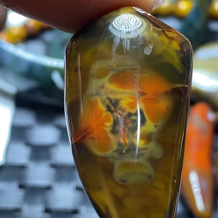 玛瑙/玉髓颈饰足银镀金镶嵌灵**蜜