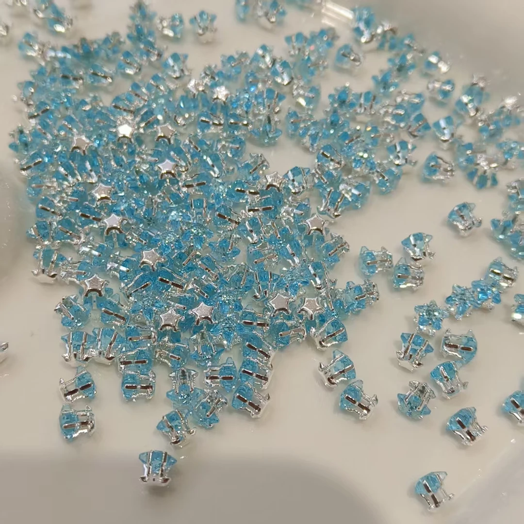 【厂家直销】5mm星星满天星闪闪DIY串珠饰品爪锆配件