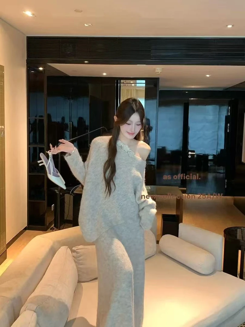 1087法式极简风慵懒风时尚套装