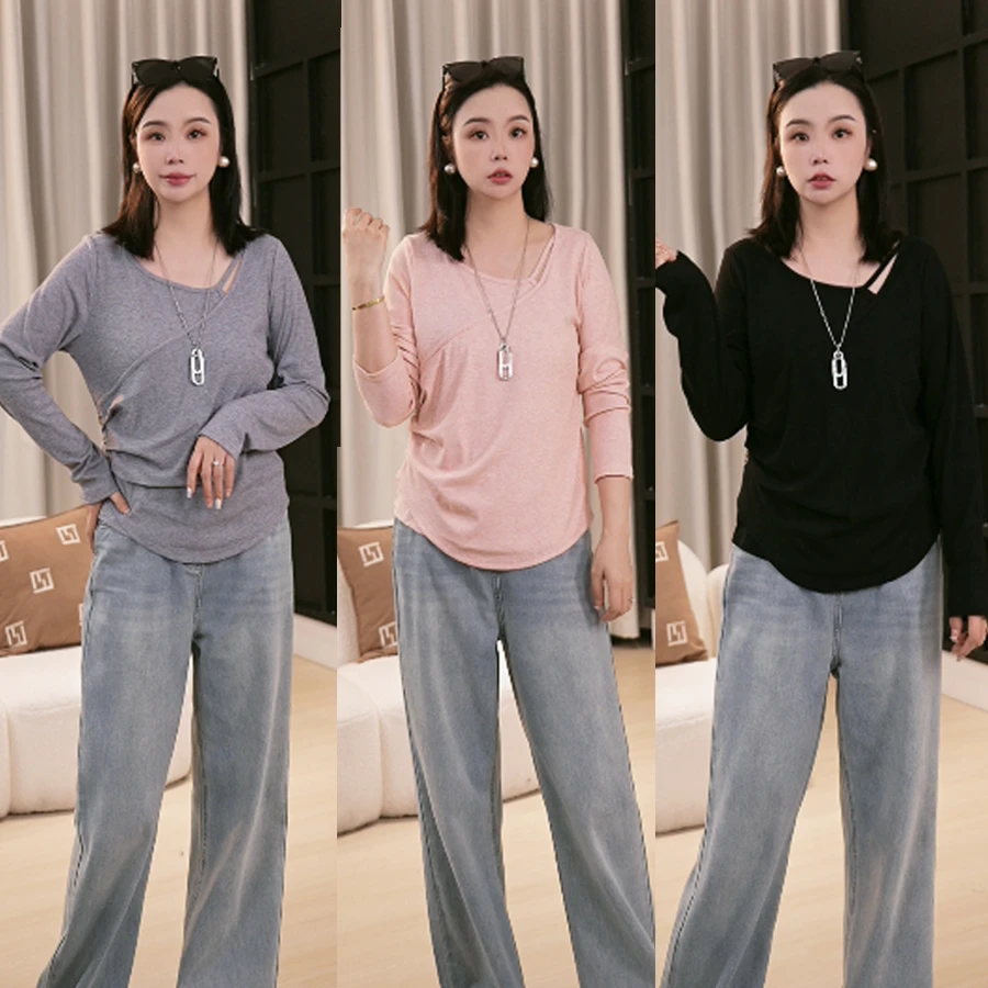 大码女装设计感春季时尚百搭显瘦上衣女3091