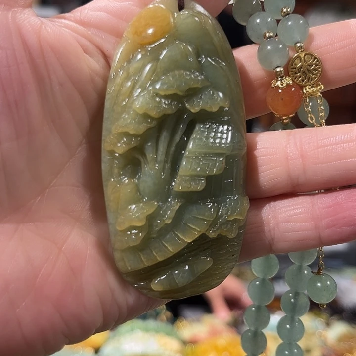 未镶嵌岫玉毛衣链