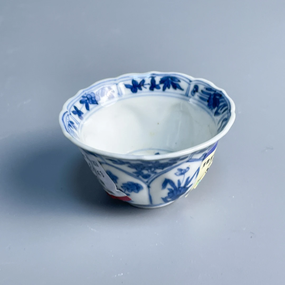 清康熙青花花卉纹杯3-M25LQ001B26