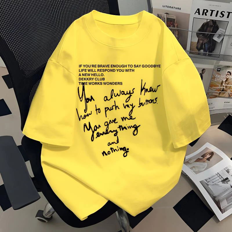 jtrt潮牌纯棉圆领短袖t恤男女款夏季百搭设计感舒适创意字母上衣