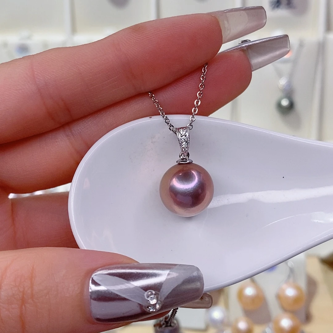 吊坠(赠链)银S925镶嵌淡水珍珠13➕