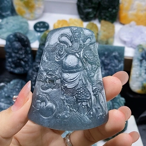 未镶嵌定制翡翠关公