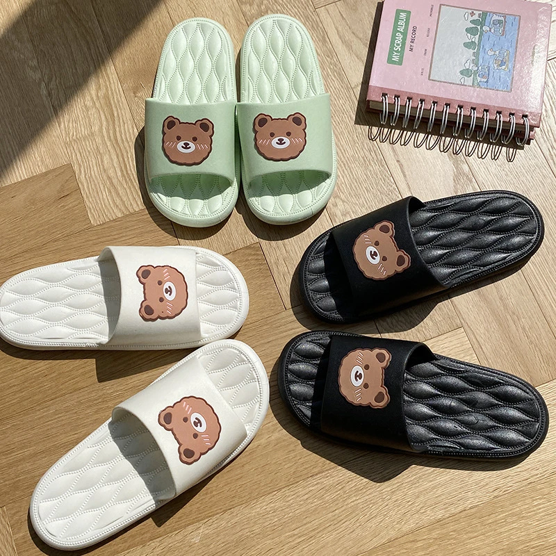 新款熊头拖鞋女夏季ins可爱少女心家居室内防滑软底凉拖鞋女外穿