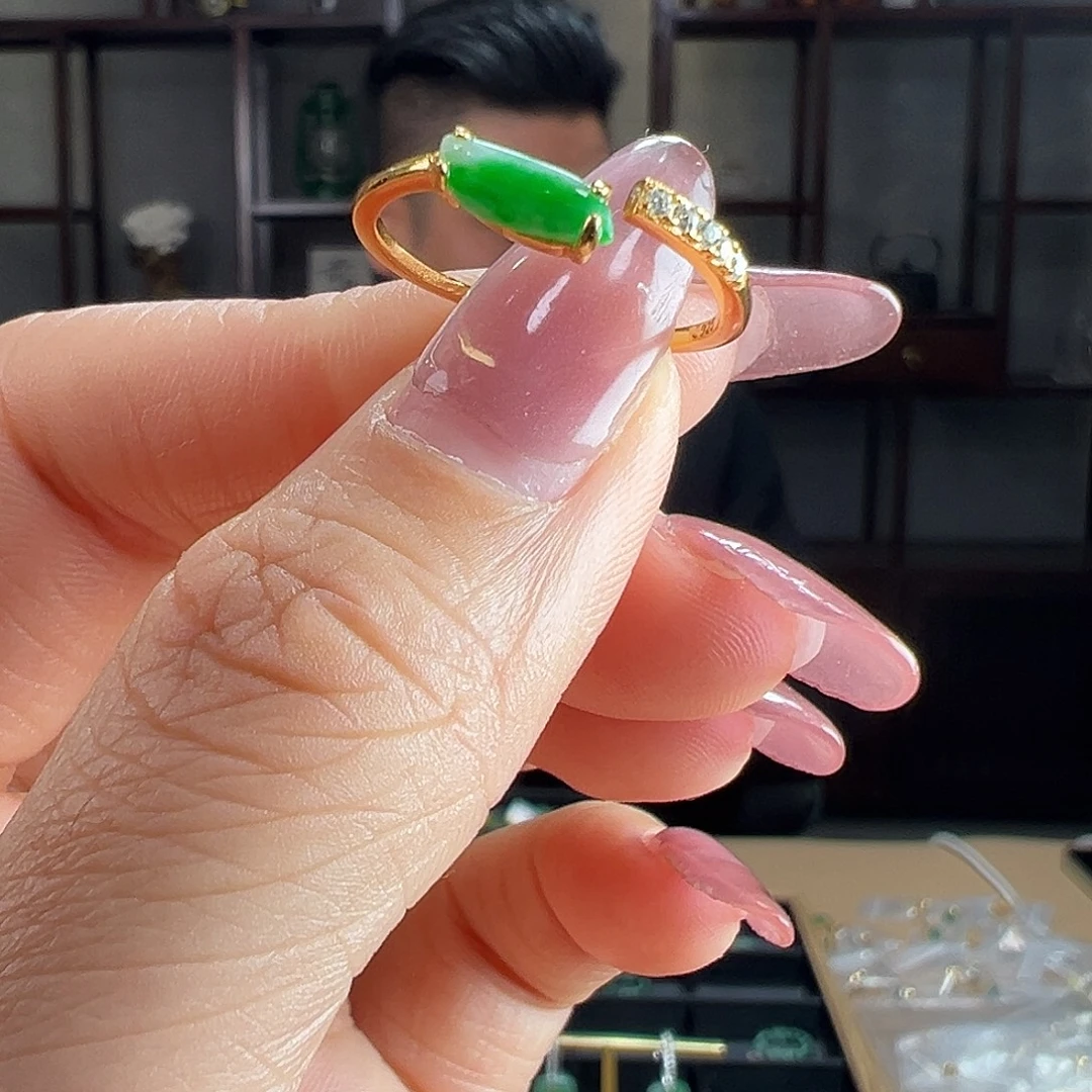 翡翠银S925镶嵌戒指戒指30