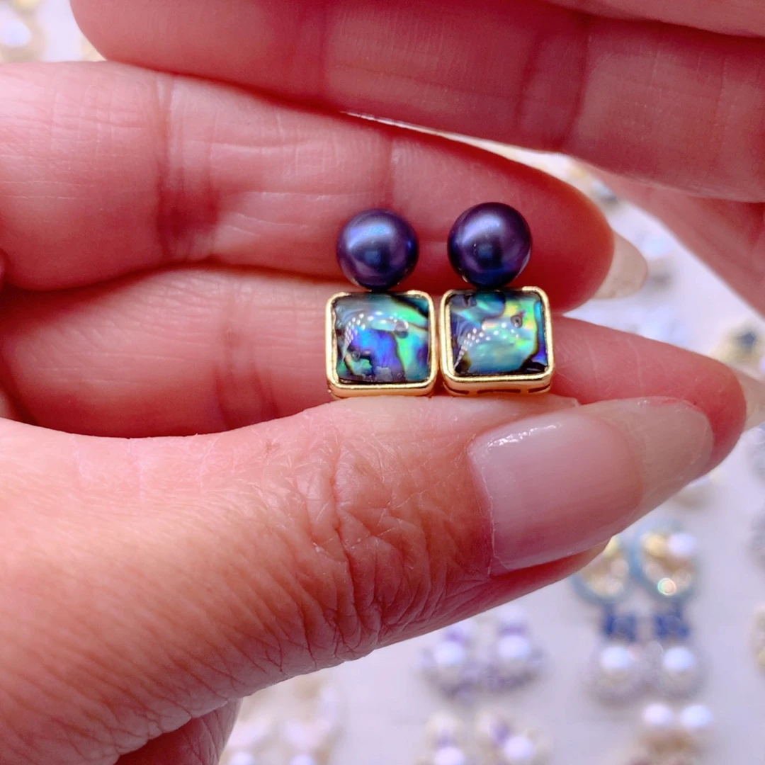 淡水珍珠耳饰合金