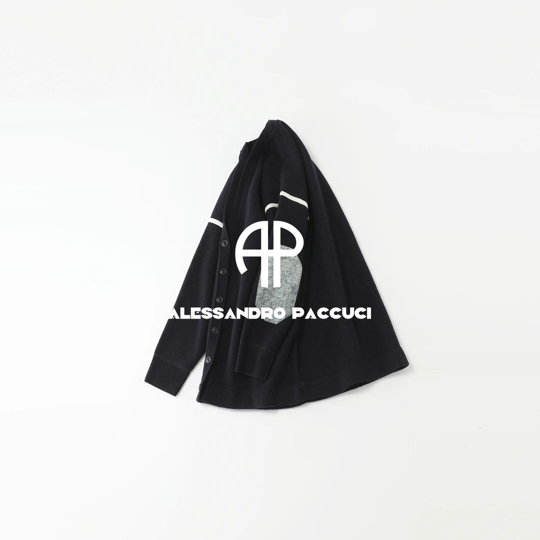 AP洛哥53196SK【针织牛仔拼接/开衫】羊毛+羊绒撞色时尚宽松开衫