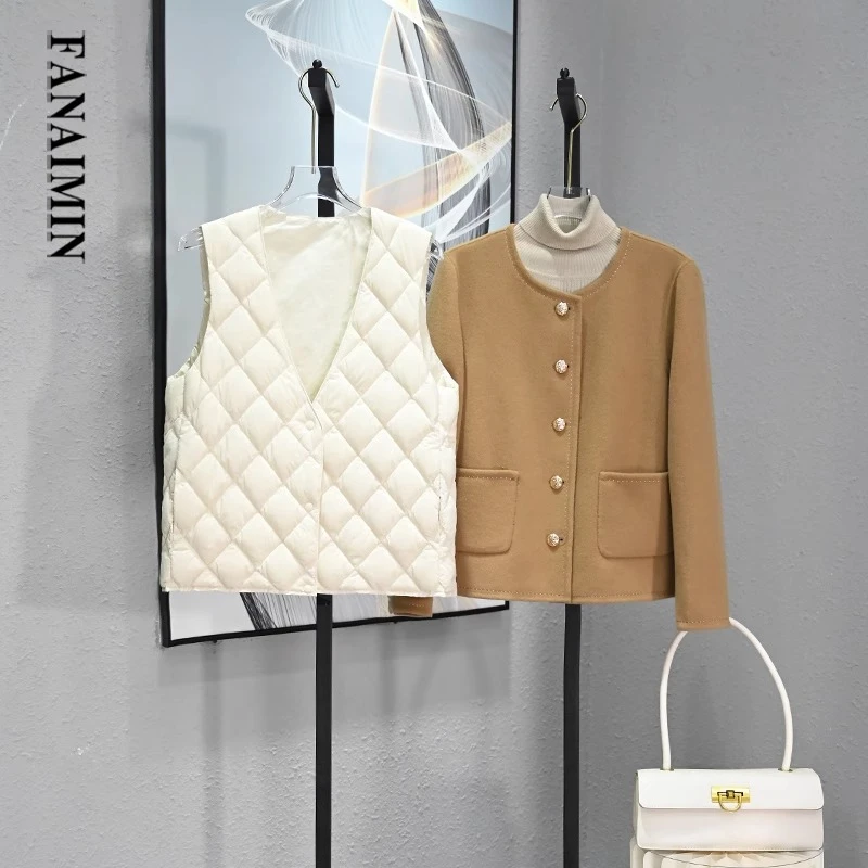 春秋冬短款V领轻薄夹棉马甲女韩版百搭大衣内搭保暖内胆背心棉衣