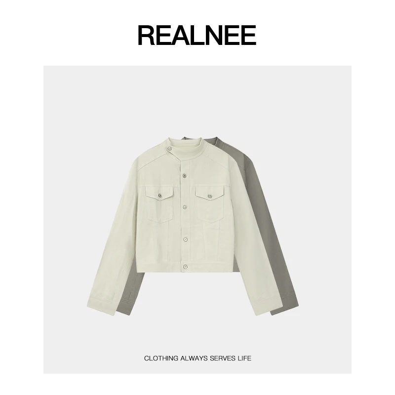 REALNEEI【北洲暮语】极简天纟莱赛尔秋夹克洗水随性外套风衣06139