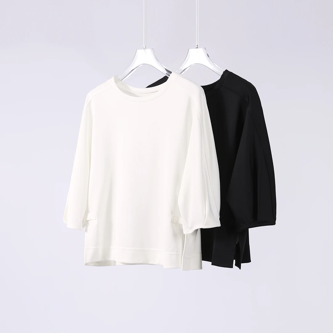 【九月木兮】豆蔻醋酸可调节收腰造型设计感气质上衣S81273TXBMG