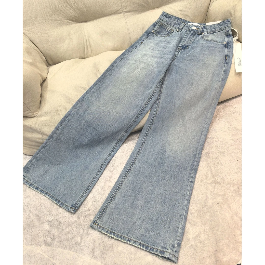 SU 【733】花503XD  愫雅 MWMA断货王浅蓝色无弹喇叭牛仔长裤~