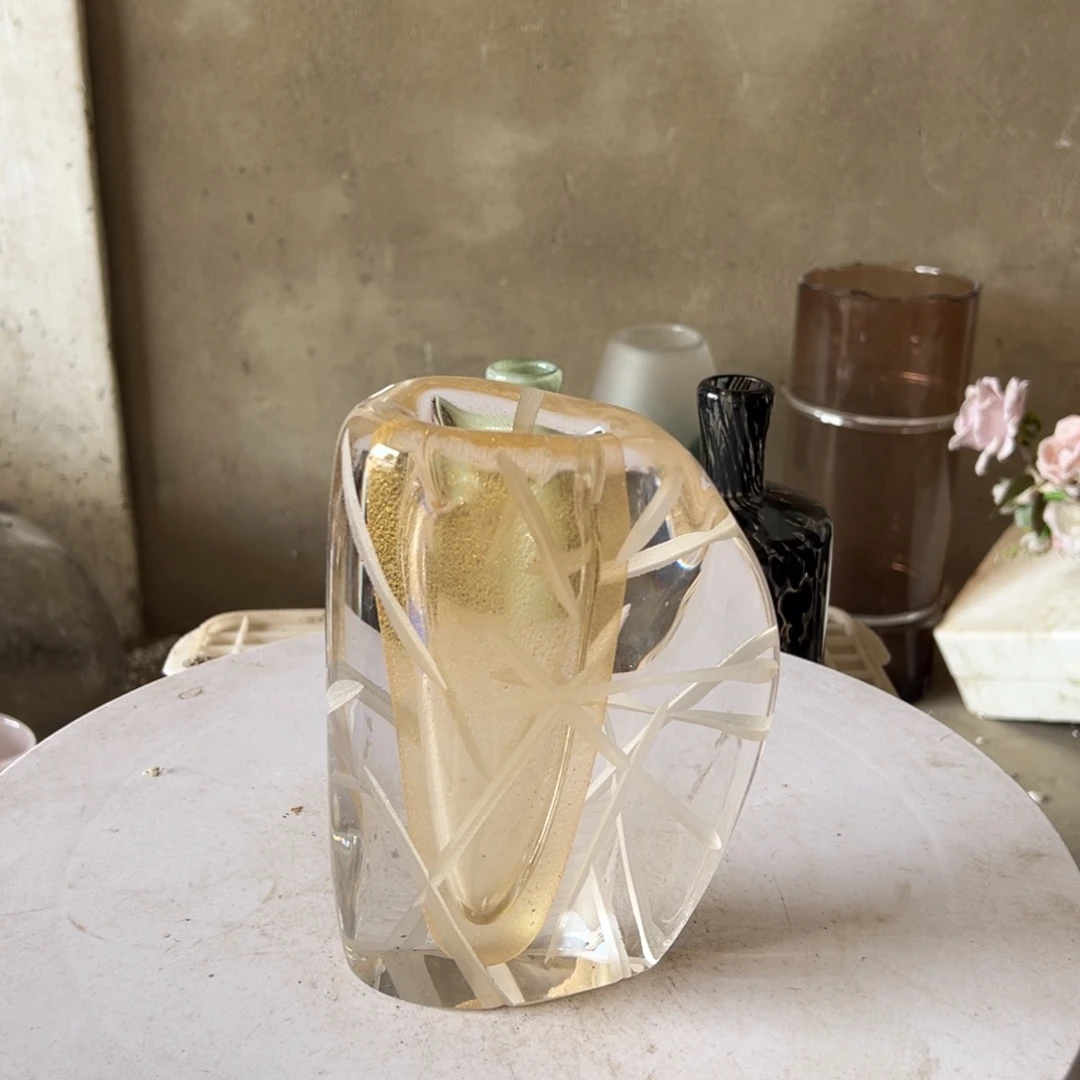 弘扬琉璃花器微瑕高度20