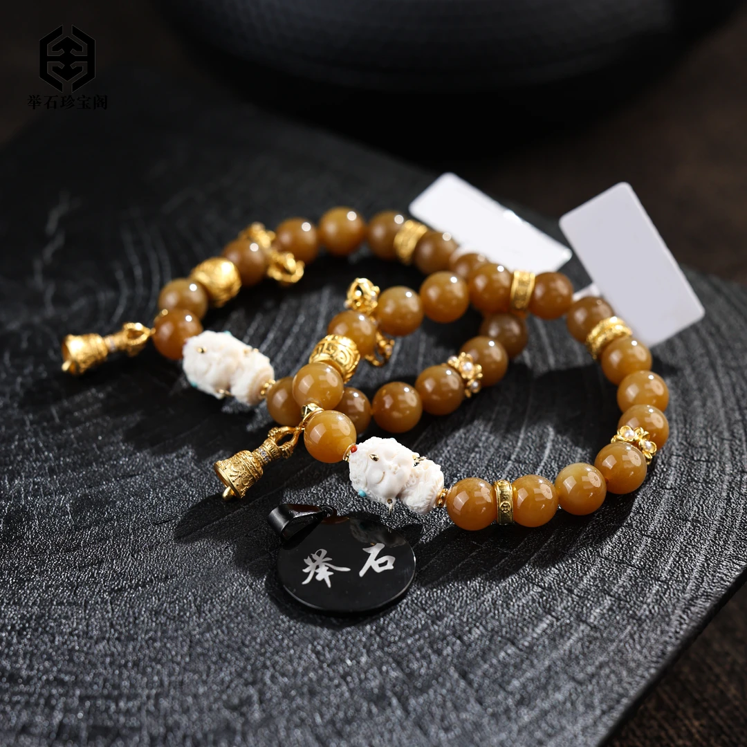 【举石珍宝阁】TH0614-018-34和田玉手串（一件/多样性发/约9mm）E