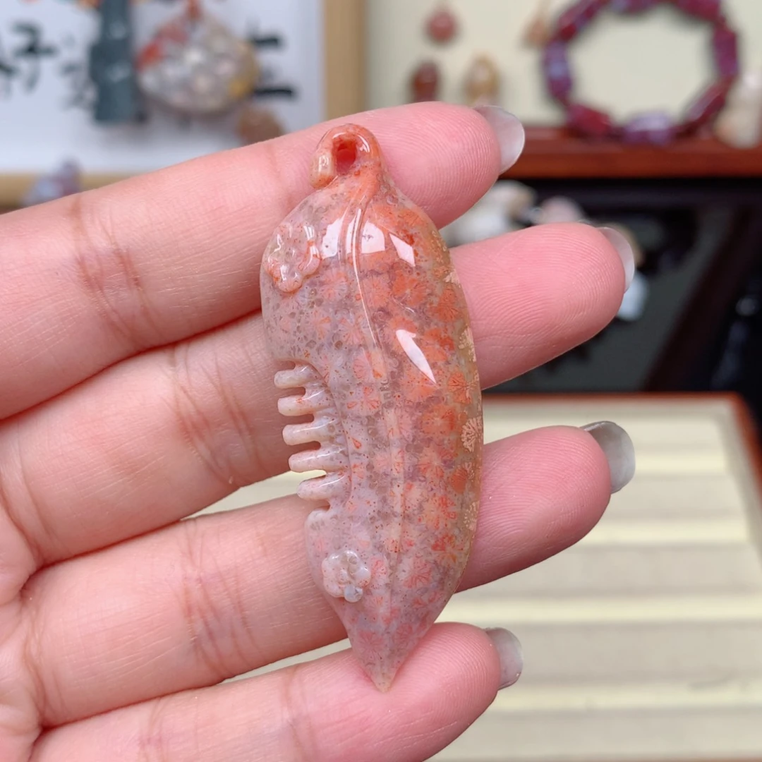 硅化玉珊瑚玉未镶嵌