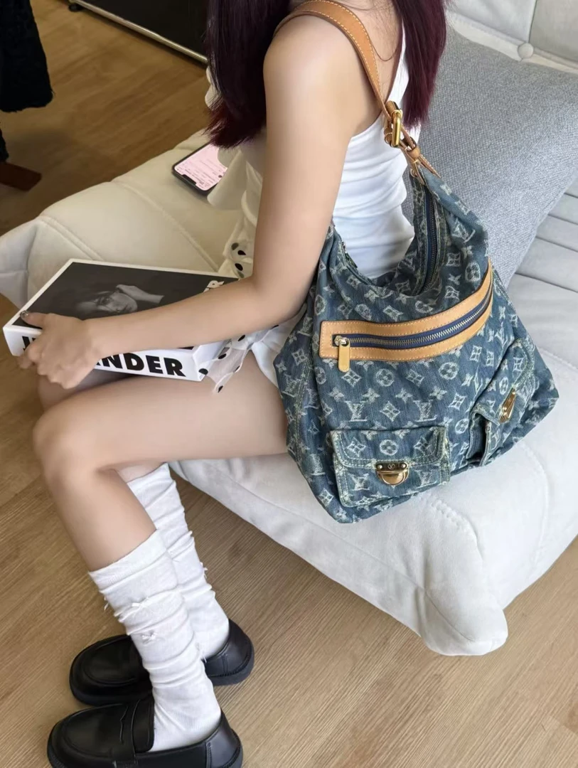 95新 LouisVuitton/路易威登 LV牛仔丹宁hobo包 32cm 16588423