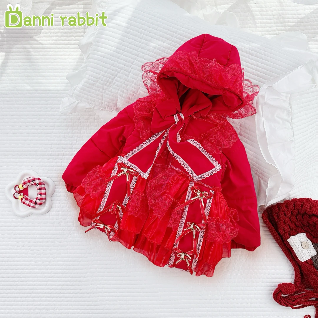 「Dannirabbit」【可爱风】冬款& 蕾丝蝴蝶结洛丽塔加绒外套【X-4161】