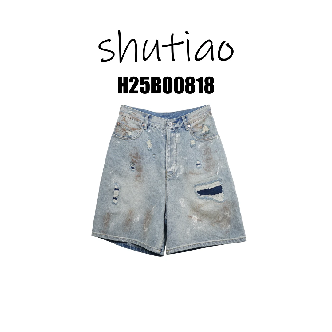 【SHUTIAO】2025夏季：新款小众设计款短裤H25B00818
