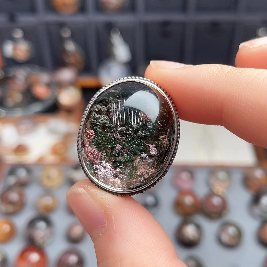 水晶颈饰银S925镶嵌玉*～