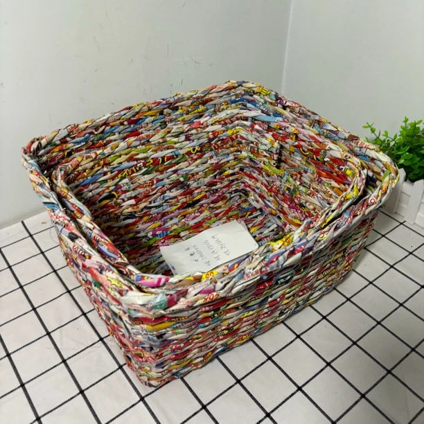 微瑕款手工编织收纳筐杂物收纳筐