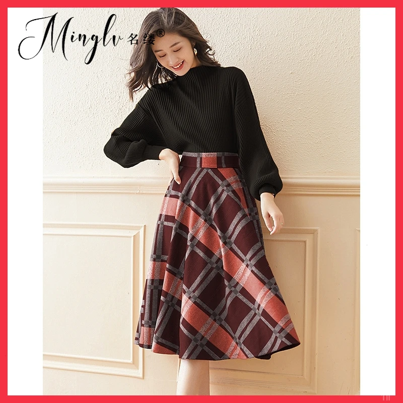 漂亮女装套装新款2025名缕小香风时尚裙子两件套秋冬季针织高级感