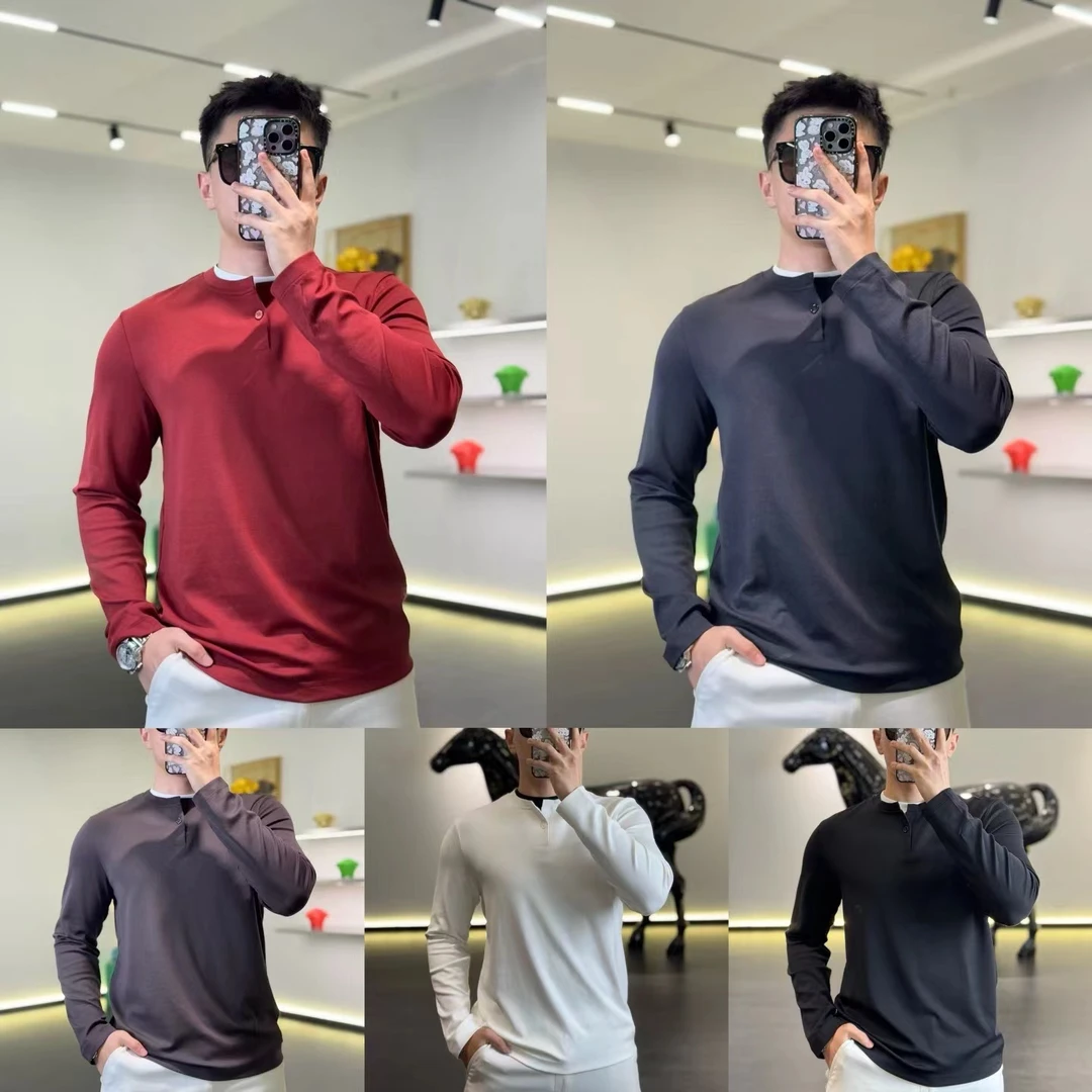 （秋款）古帝特尼莫代尔棉舒适假两件打底净版圆领长袖T恤JPR-160