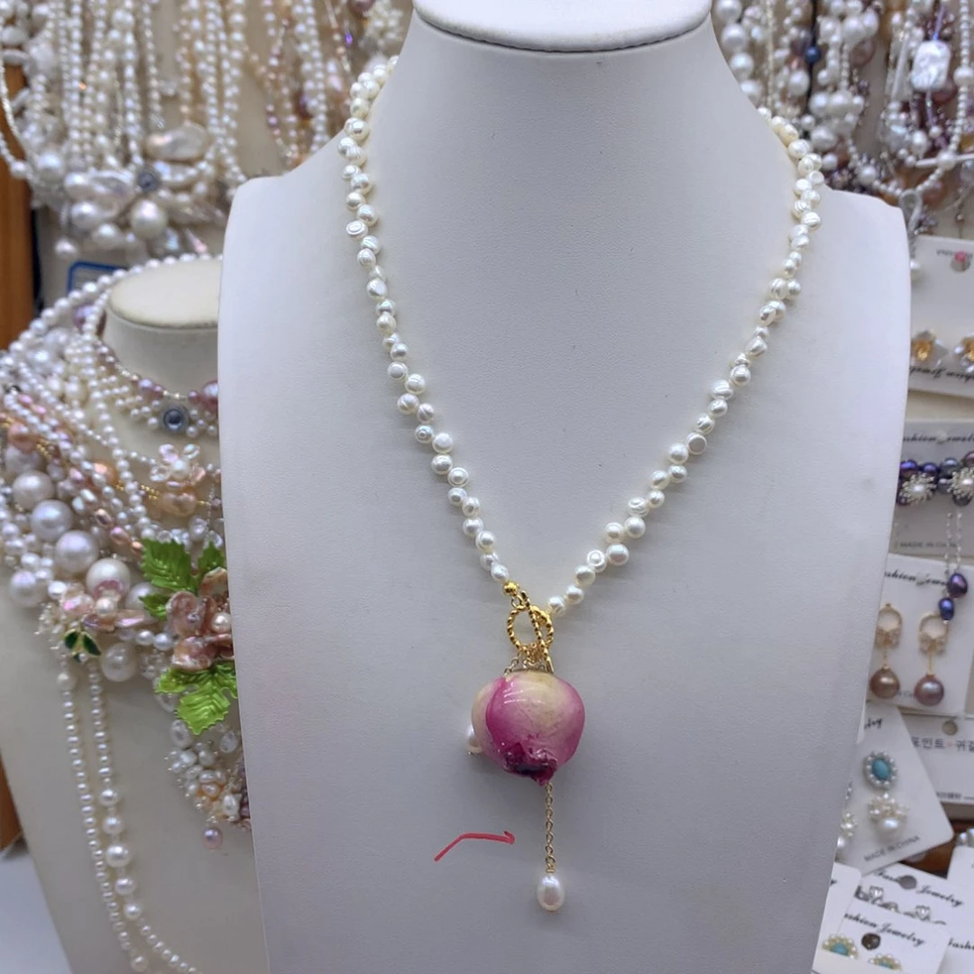 合金淡水珍珠耳饰