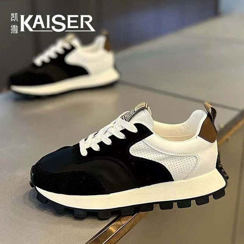 凯撒秋季新款男鞋时尚厚底耐磨运动阿甘鞋男士舒适百搭透气休闲鞋