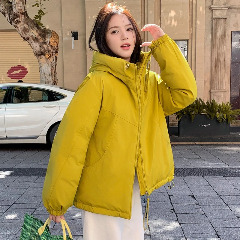 加厚冲锋衣小个子棉服女2025冬季新款宽松韩版保暖连帽外套