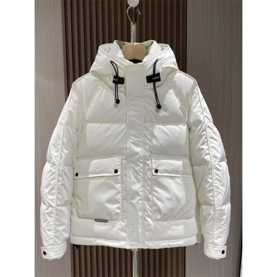 2025新款免洗羽绒服上衣男冬季修身保暖百搭外套韩版加厚纯色连帽