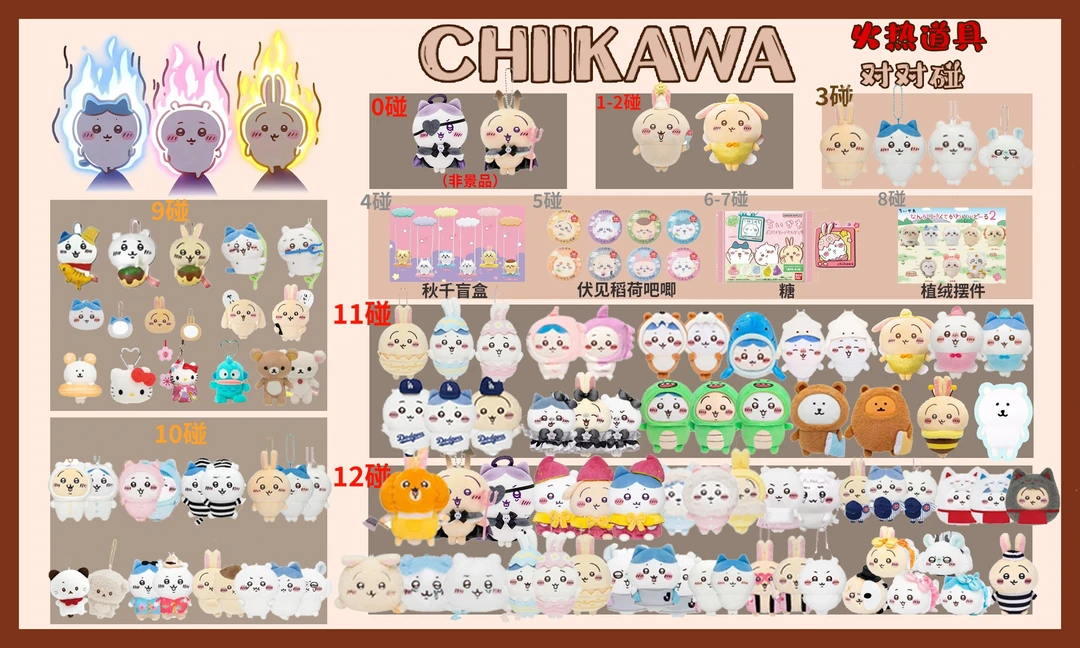 【chiikawa道具对对碰】毛绒 挂件 摆件 吉伊卡哇 未成年人禁止下单