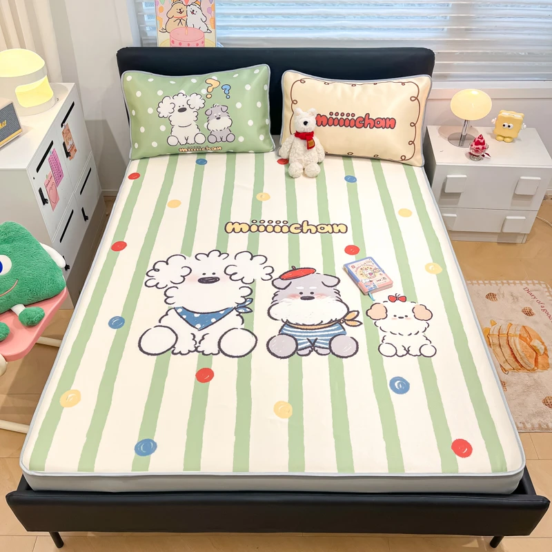 学生0.9-1.2床冰丝凉席卡通miiiiichan男女宿舍防滑A类软席可机洗