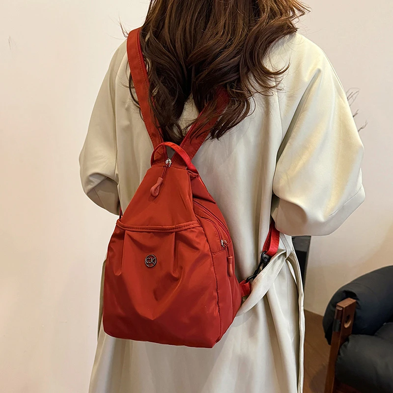 迷你式拉链防盗双肩包女款随身包休闲布包韩版极简风