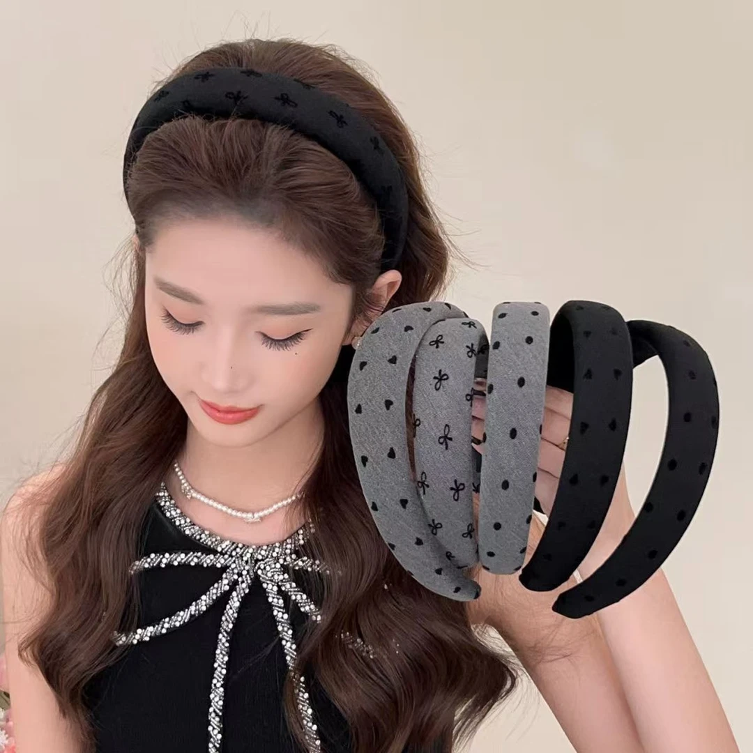 韩系波点发卡发箍女款新款高级感头箍高颅顶压发头饰外出百搭复古