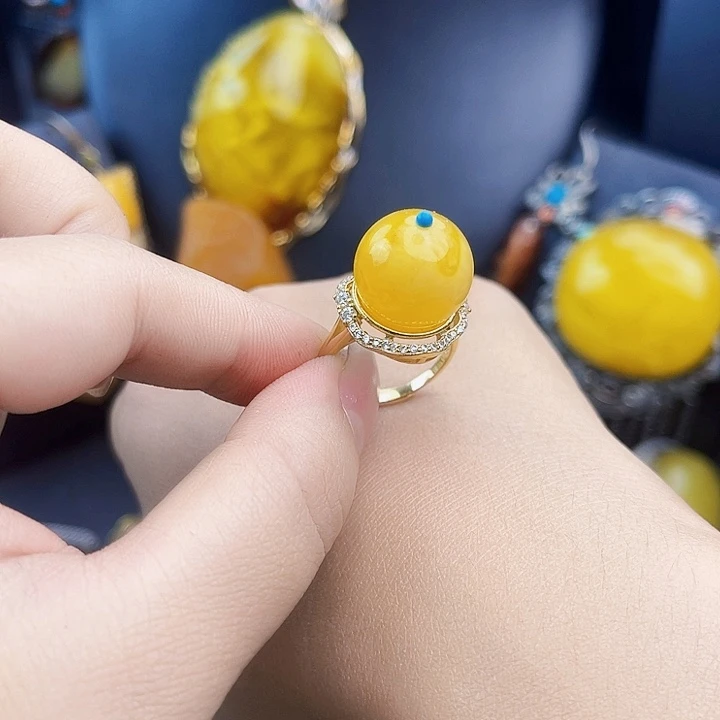 琥珀银S925镶嵌裸石