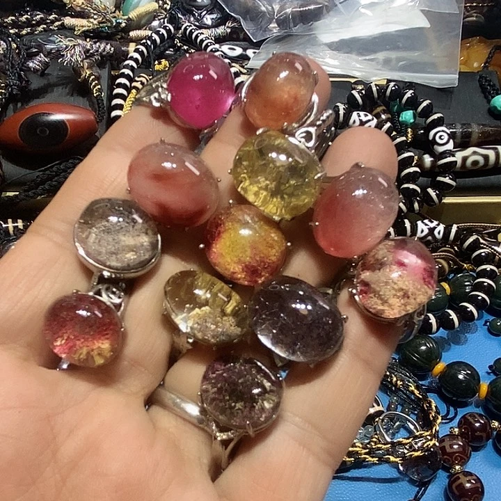 烟晶戒指钛钢43号女戒指