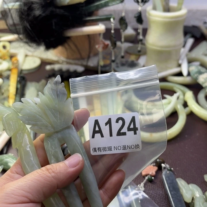 蛇纹石玉发饰合金❤️***