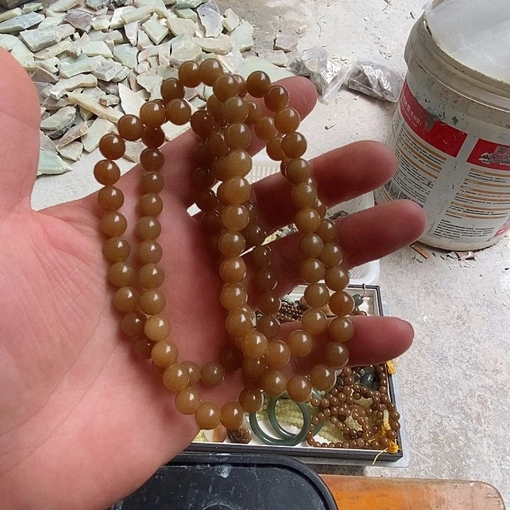 手链未镶嵌和田玉（糖玉）四*木