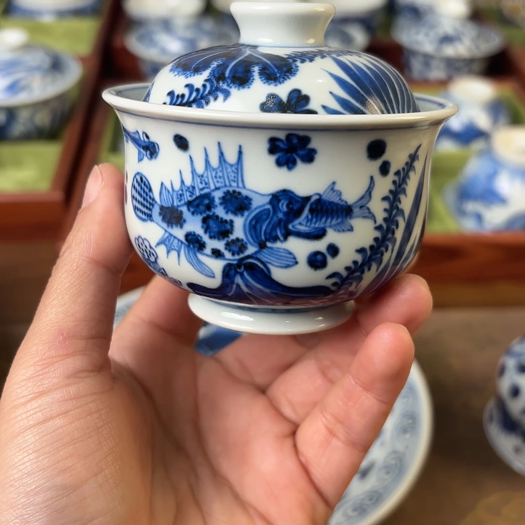 盖碗陶瓷景德镇手绘茶器