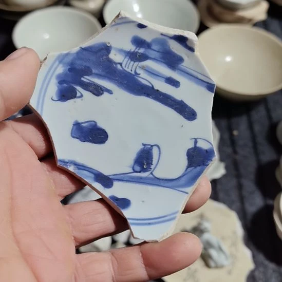 瓷片青花影青杯垫学习标夲